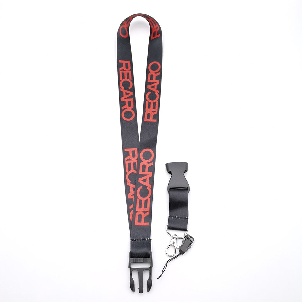 VEHICAR RECARO Auto Key Lanyard RECARO Neck Strap Lanyard For ID Card Key Chain Mobile Phone USB Lanyard Hanging Fashion Accessories