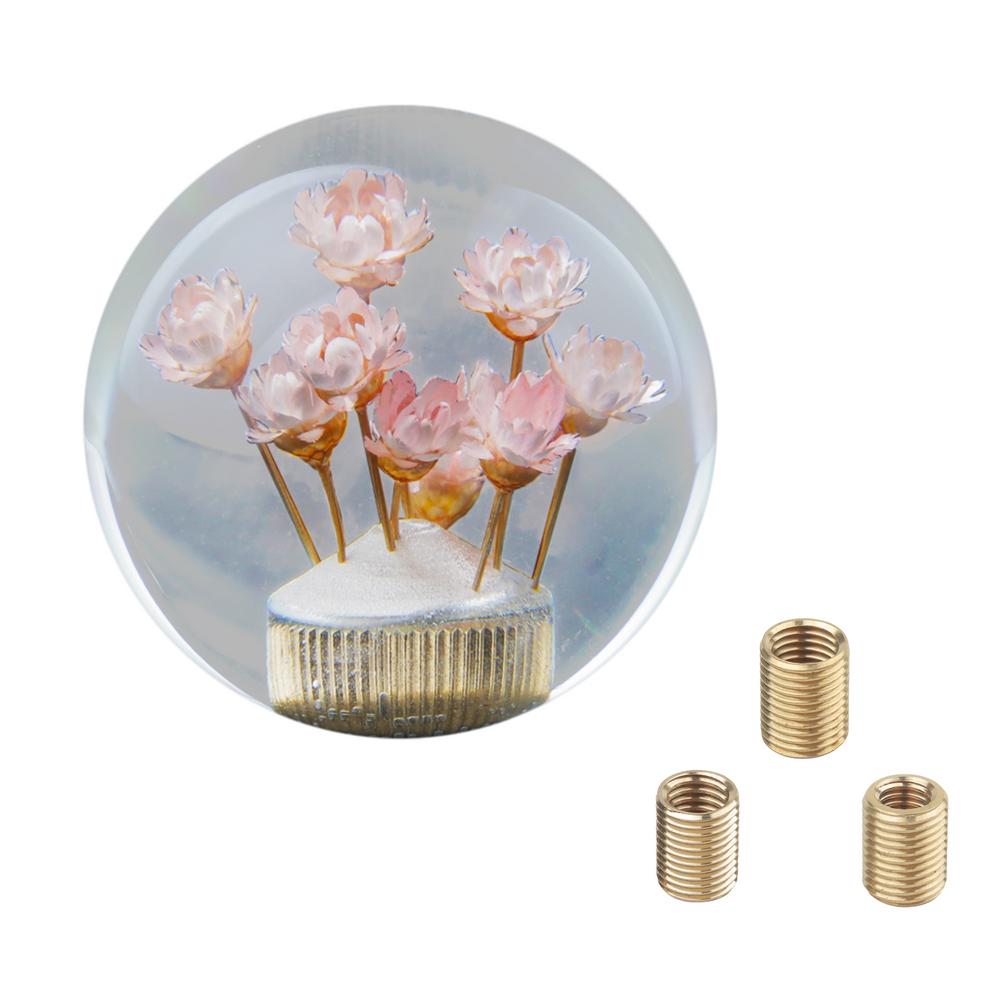 Universal Transparent Ball Shift Knob Daisy Flower Gear Shift Knob Head Crystal Acrylic Ball With Flowers For 5/6 Speed