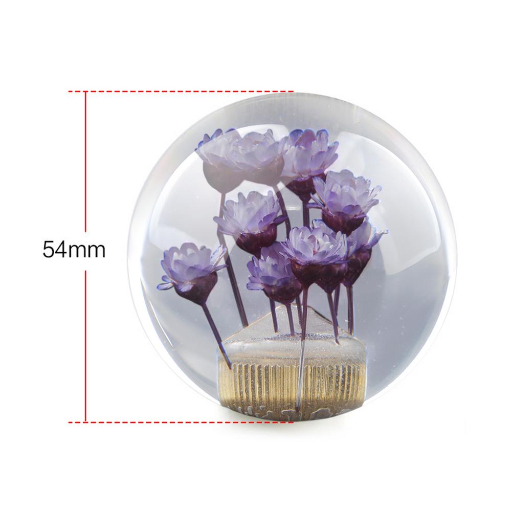 Universal Transparent Ball Shift Knob Daisy Flower Gear Shift Knob Head Crystal Acrylic Ball With Flowers For 5/6 Speed
