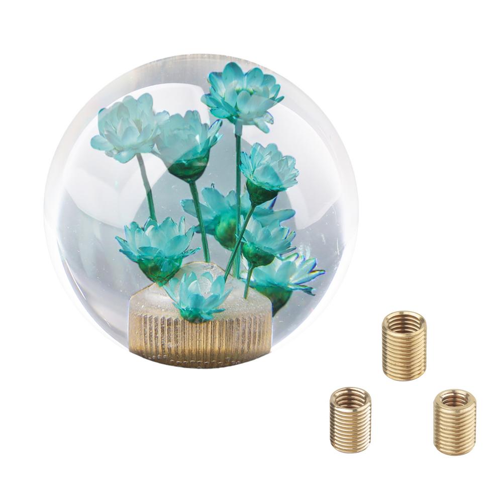 Universal Transparent Ball Shift Knob Daisy Flower Gear Shift Knob Head Crystal Acrylic Ball With Flowers For 5/6 Speed