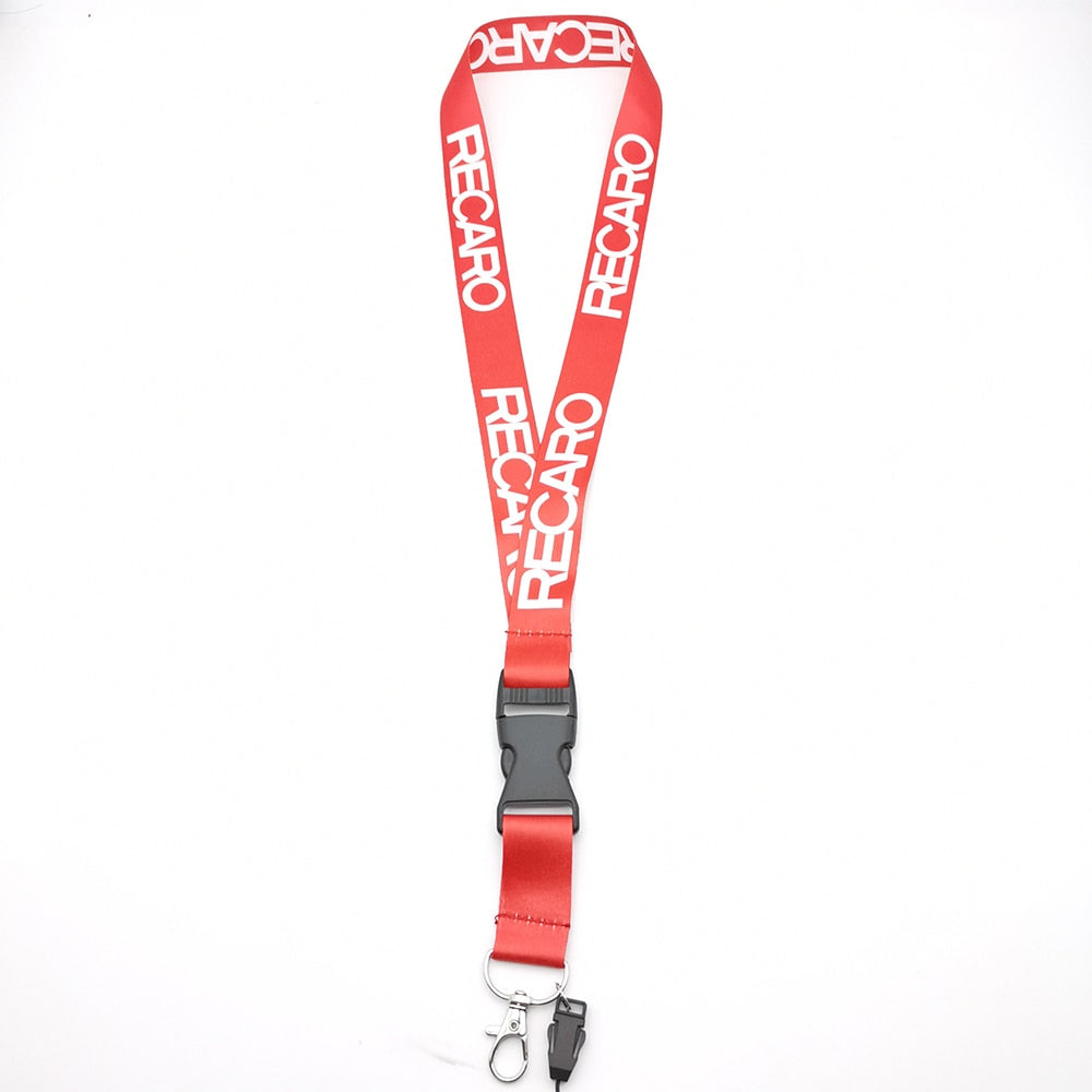 VEHICAR RECARO Auto Key Lanyard RECARO Neck Strap Lanyard For ID Card Key Chain Mobile Phone USB Lanyard Hanging Fashion Accessories