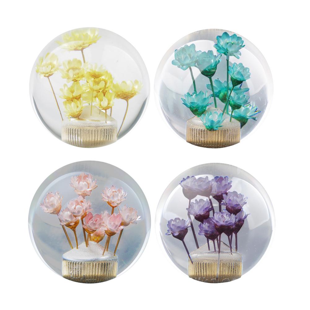 Universal Transparent Ball Shift Knob Daisy Flower Gear Shift Knob Head Crystal Acrylic Ball With Flowers For 5/6 Speed