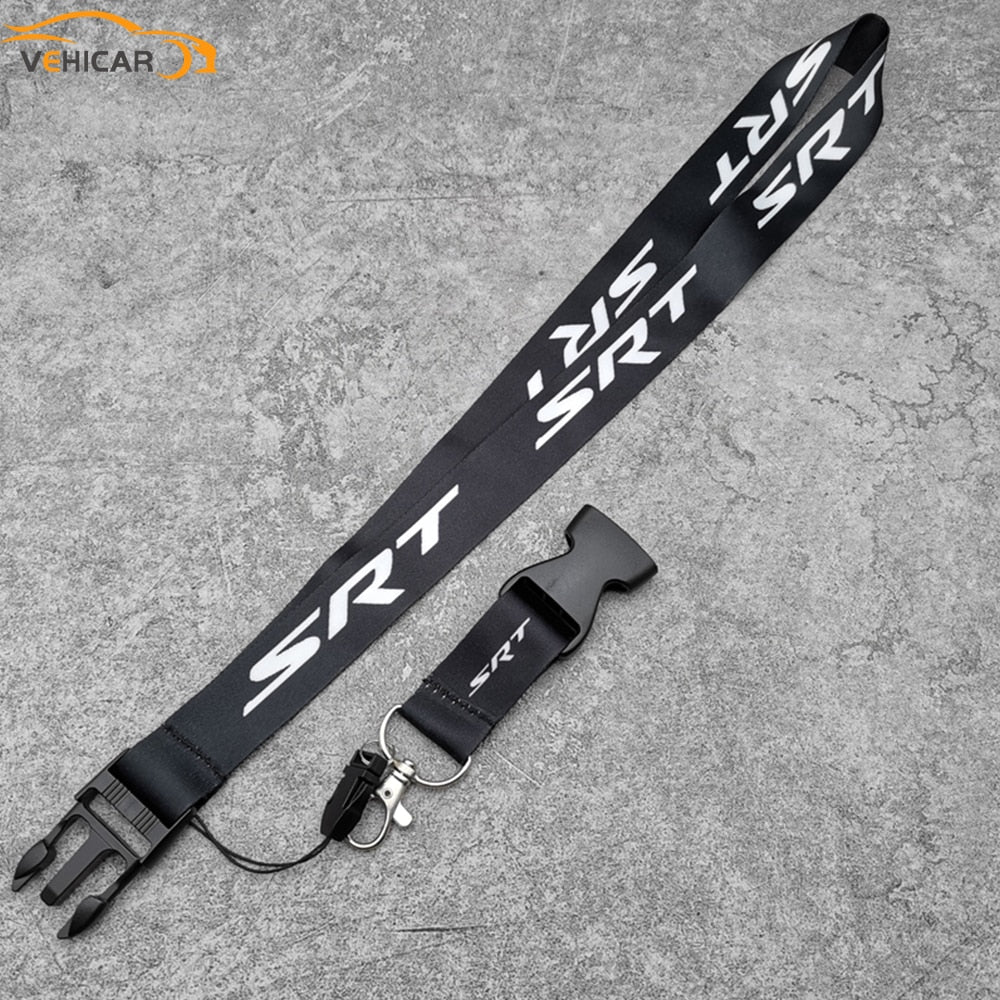SRT Dodge Logo Car Auto Key Lanyard Cell Phone Auto Keychain Neck Straps Lanyard ID Badges Card Hanging Rope Anti-lost