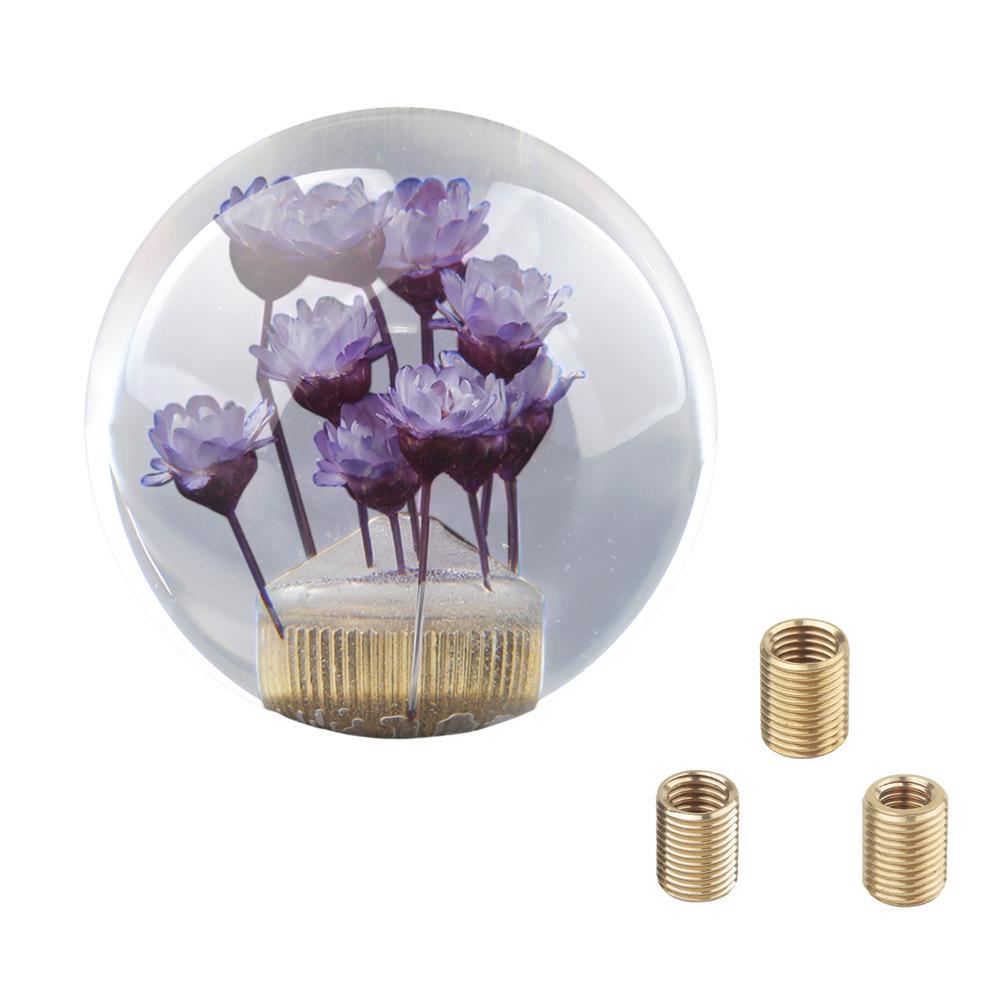 Universal Transparent Ball Shift Knob Daisy Flower Gear Shift Knob Head Crystal Acrylic Ball With Flowers For 5/6 Speed