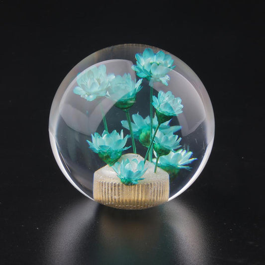 Universal Transparent Ball Shift Knob Daisy Flower Gear Shift Knob Head Crystal Acrylic Ball With Flowers For 5/6 Speed