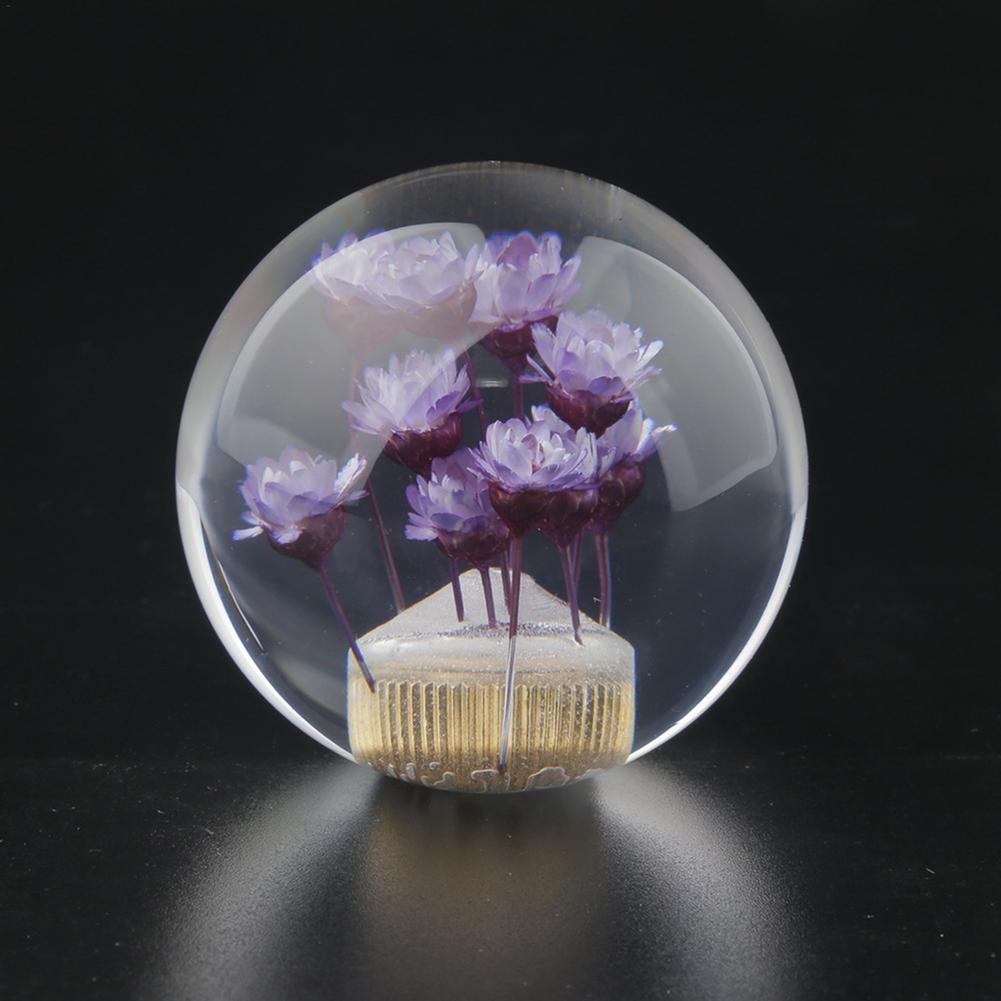 Universal Transparent Ball Shift Knob Daisy Flower Gear Shift Knob Head Crystal Acrylic Ball With Flowers For 5/6 Speed