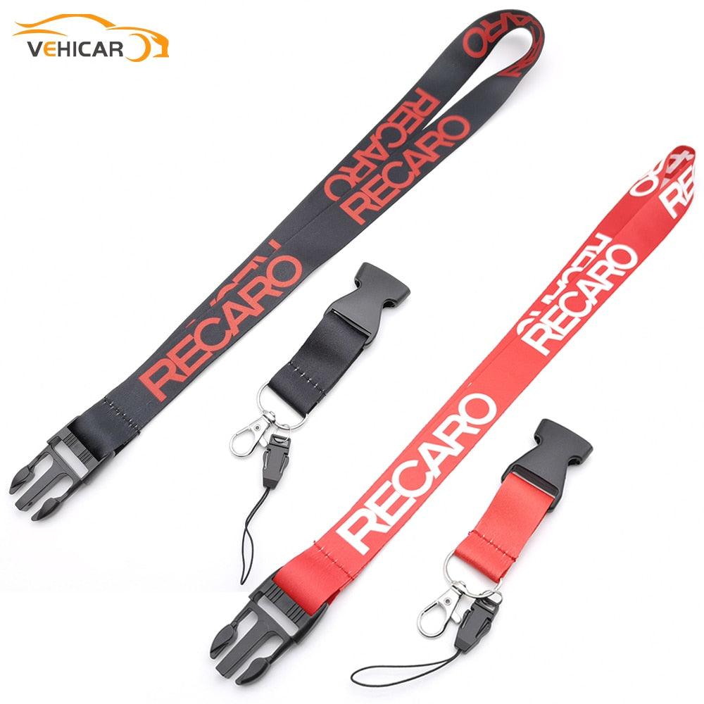 VEHICAR RECARO Auto Key Lanyard RECARO Neck Strap Lanyard For ID Card Key Chain Mobile Phone USB Lanyard Hanging Fashion Accessories