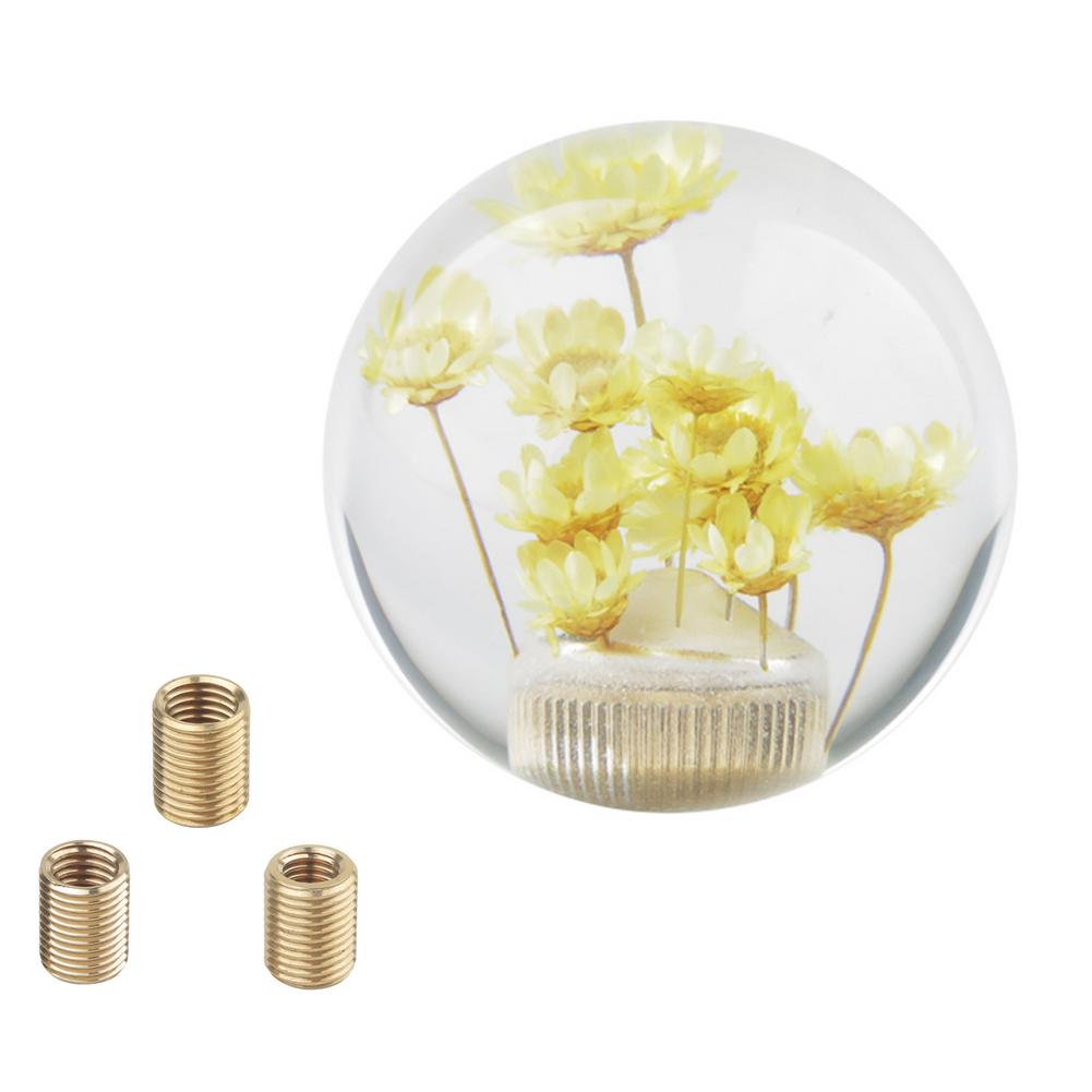 Universal Transparent Ball Shift Knob Daisy Flower Gear Shift Knob Head Crystal Acrylic Ball With Flowers For 5/6 Speed
