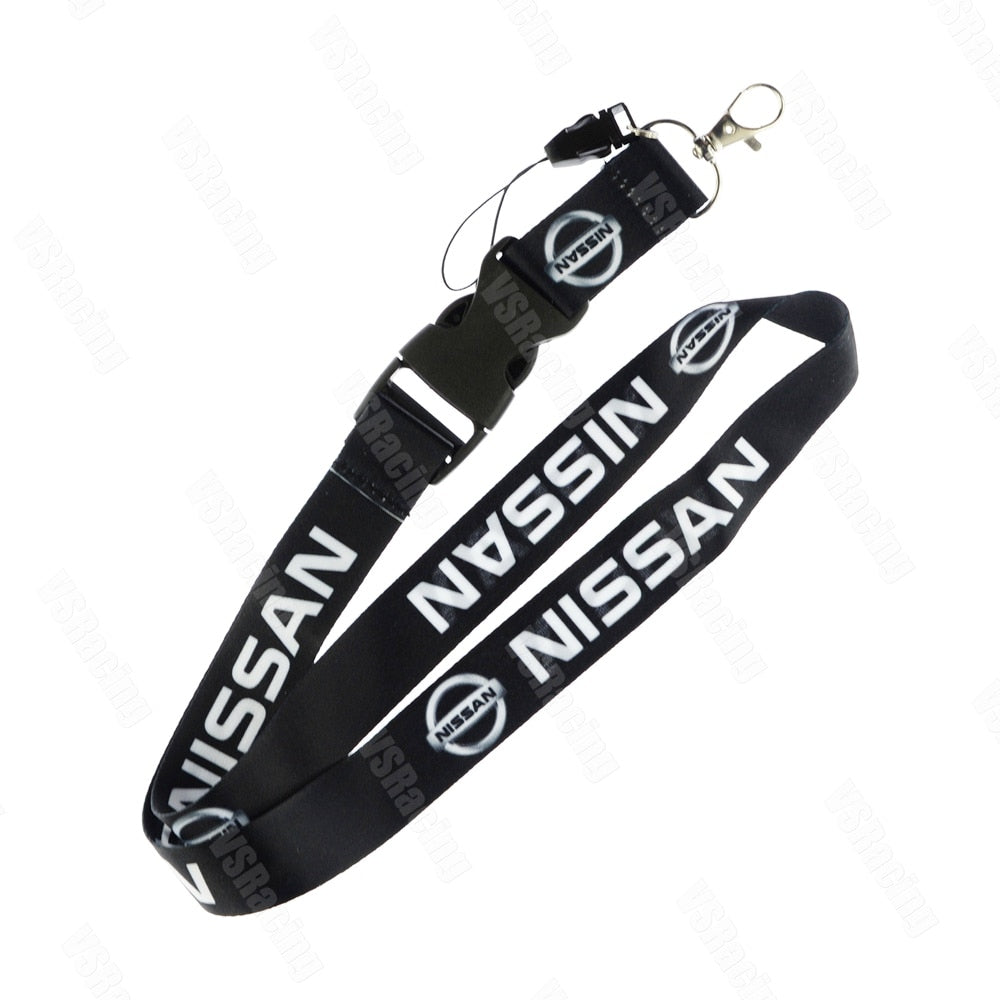 JDM Style NISSAN Lanyard Racing Car Keychain ID Card Neck Strap for Sylphy Cima Qashqai 370Z GTR Livina Murano