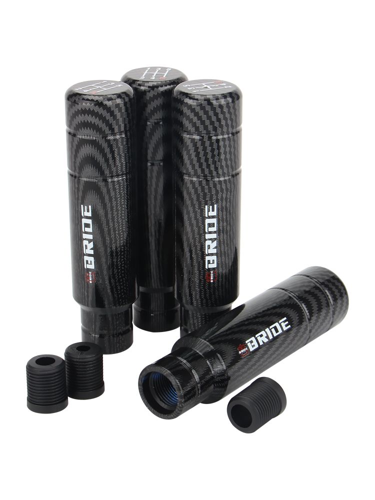 Universal Manual Car Aluminium Carbon Style 13cm Gear Shift Knob Shifter Lever Head 5Speed