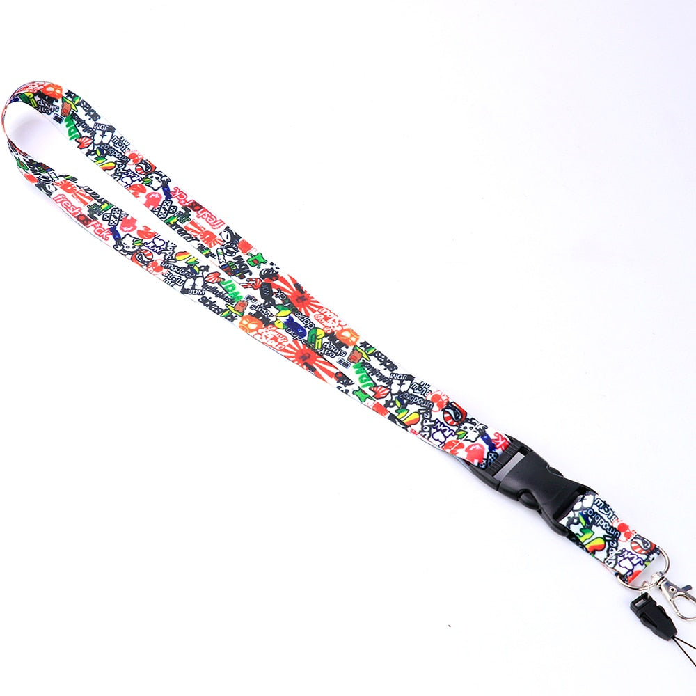 JDM Lanyard Keychain Neck Strap Quick Release Key Chain 2 Sided