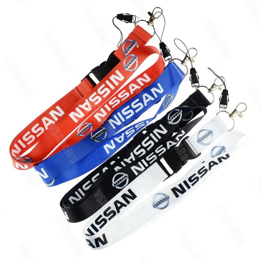 JDM Style NISSAN Lanyard Racing Car Keychain ID Card Neck Strap for Sylphy Cima Qashqai 370Z GTR Livina Murano